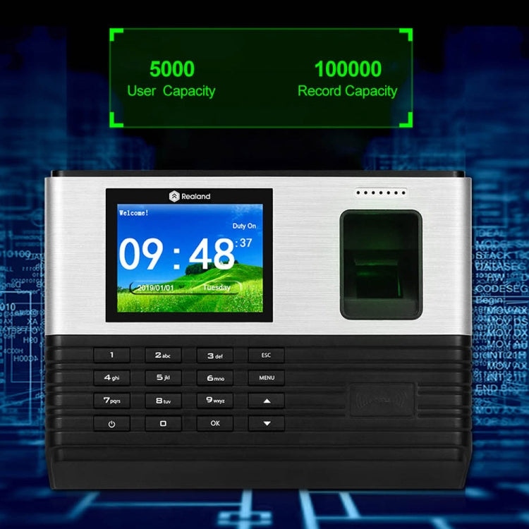 Realand AL355 Fingerprint Time Attendance with 2.8 inch Color Screen & ID Card Function & WiFi, AL355 Realand AL355 Fingerprint Time Attendance with 2.8 inch Color Screen & ID Card Function & WiFi, AL355